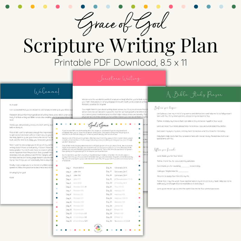 God's Grace Scripture Writing Plan | Printable – Bible Study Collective for Free Printable Scripture Writing Plans