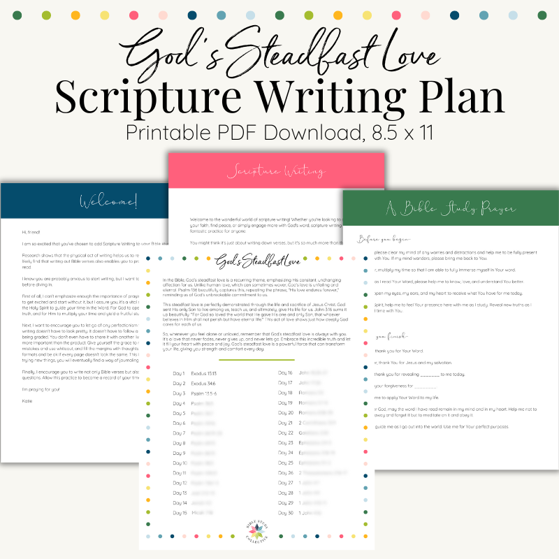 God's Steadfast Love Scripture Writing Plan | Printable – Bible Study ...