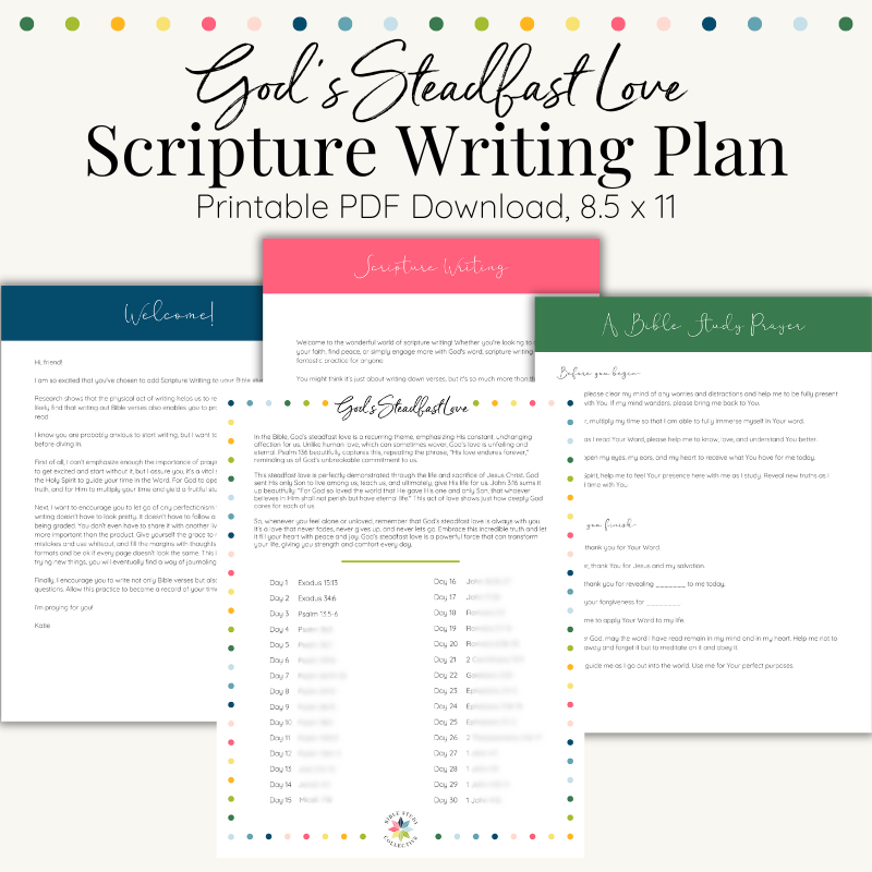 God's Steadfast Love Scripture Writing Plan |  Printable