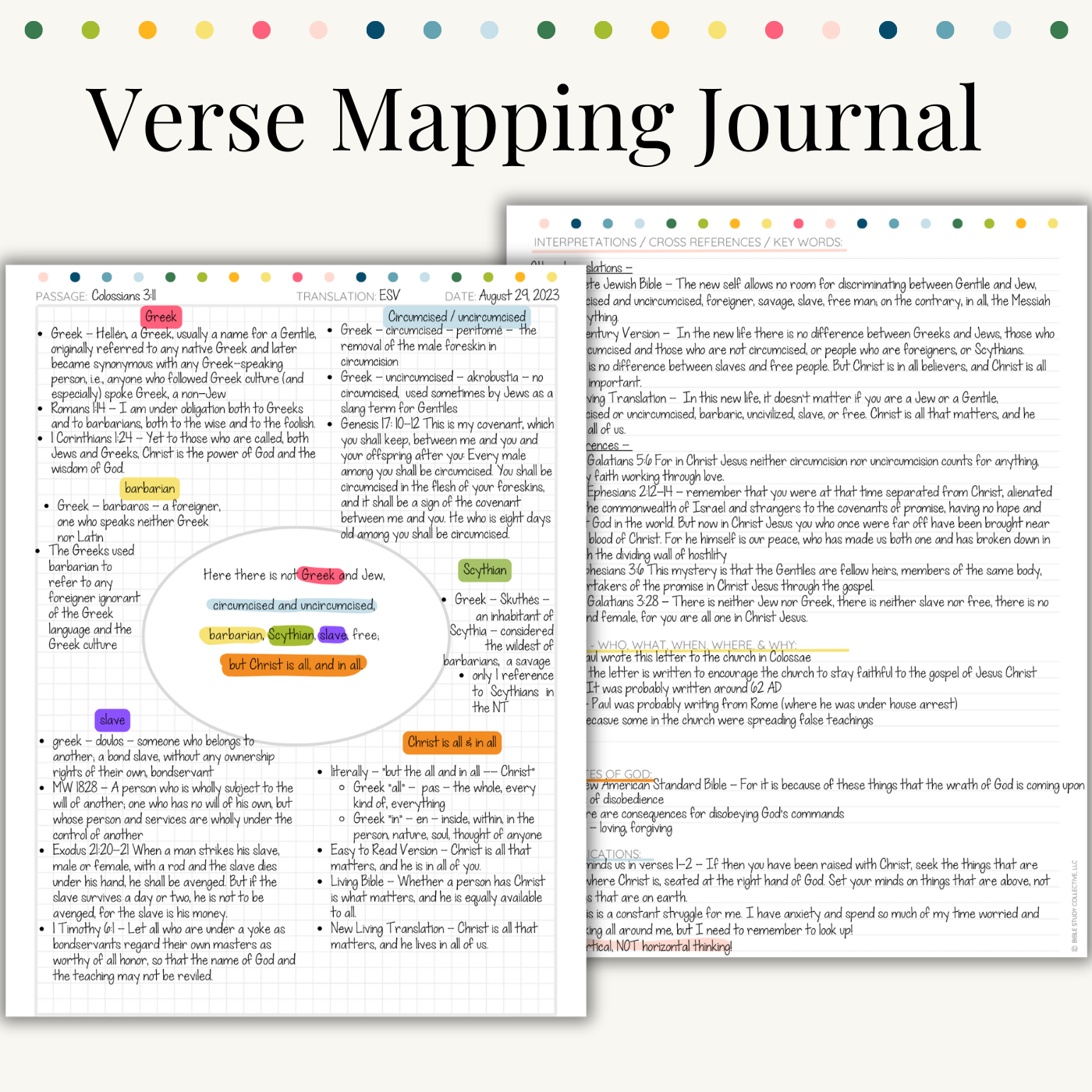 Printable Verse Mapping Journal - Digital – Bible Study Collective