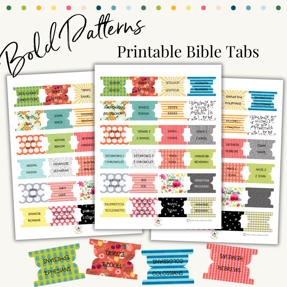 Bold Patterns Printable Bible Tabs