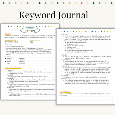 Keyword Bible Study Journal - Digital