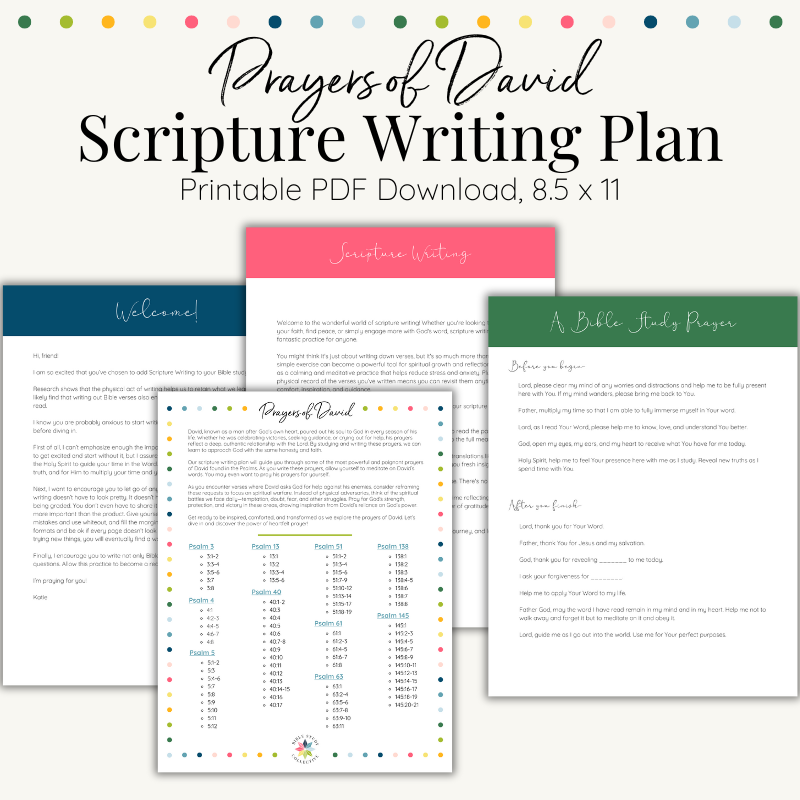 Prayers of David Scripture Writing Plan | Printable – Bible Study ...