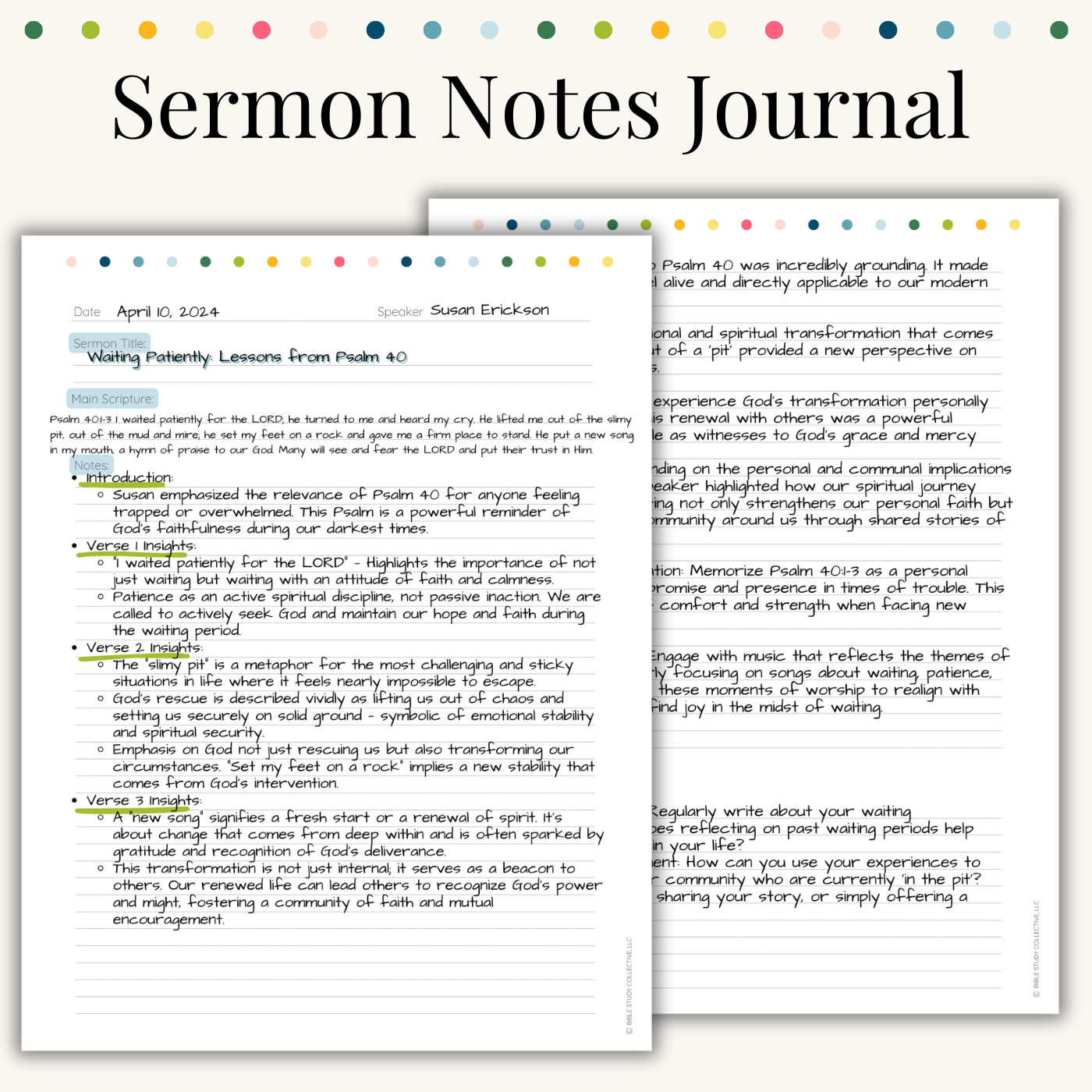 Sermon Notes Journal - Digital