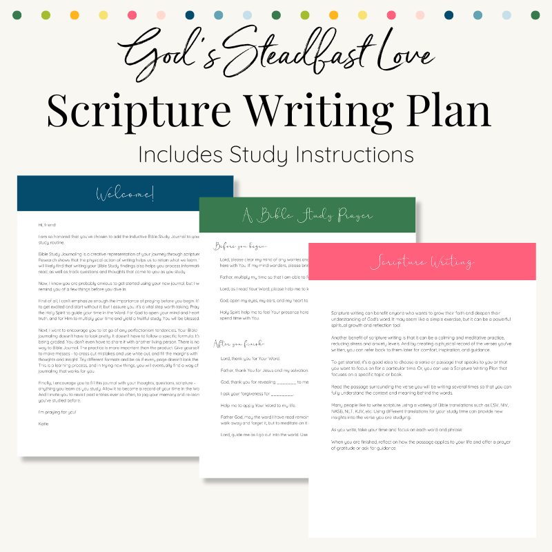 God's Steadfast Love Scripture Writing Plan |  Printable