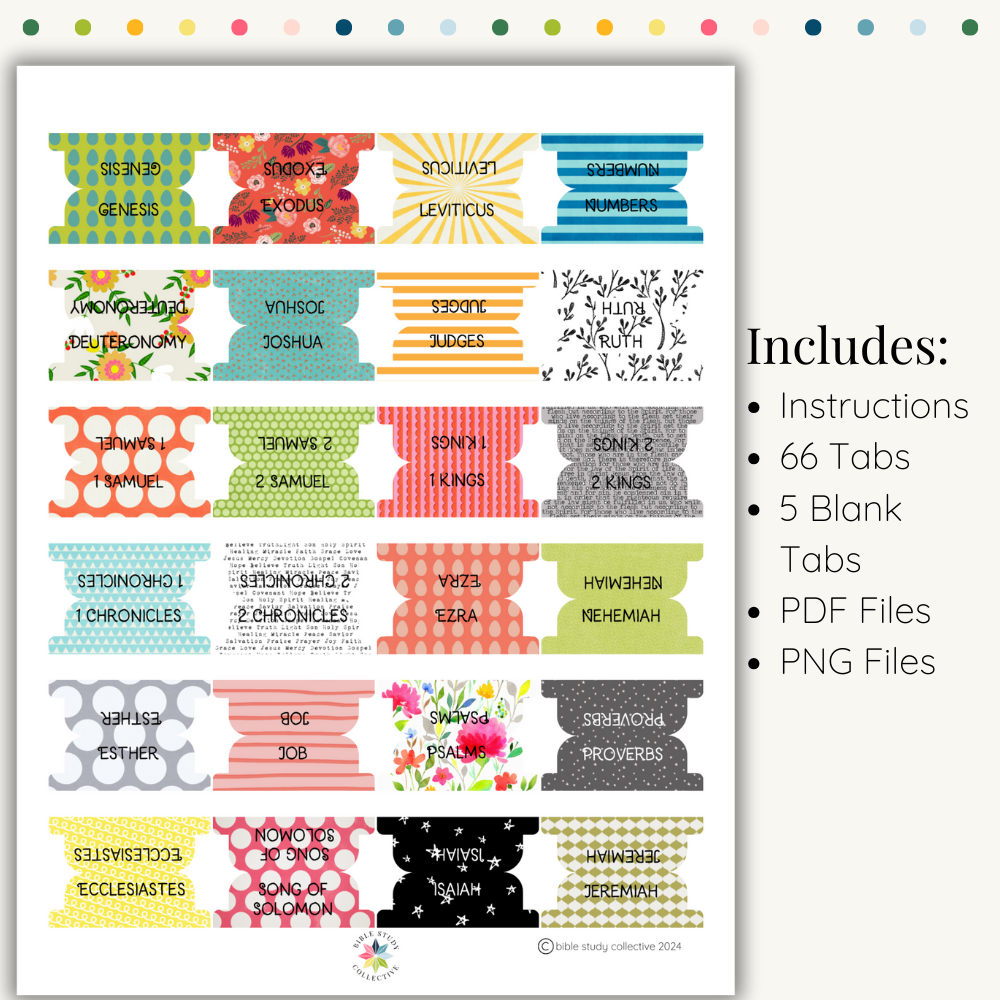Bold Patterns Printable Bible Tabs – Bible Study Collective