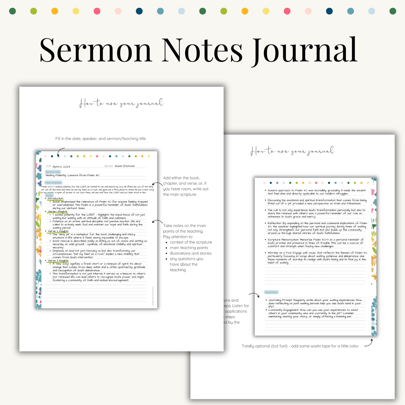 Sermon Notes Journal - Digital
