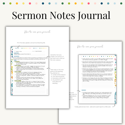 Sermon Notes Journal - Digital