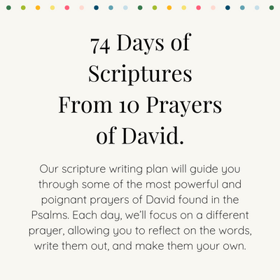 Prayers of David Scripture Writing Plan |  Printable