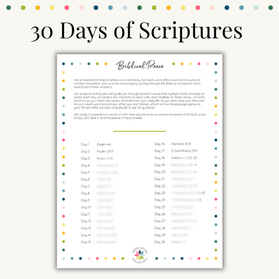 Biblical Peace Scripture Writing Plan |  Printable