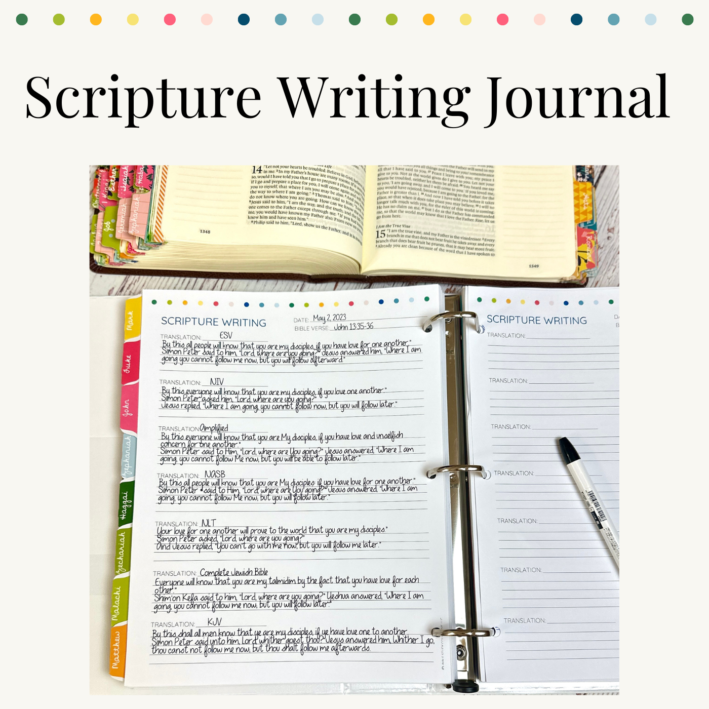 Sunday Scripture Journal Scripture Writing Journal - Digital – Bible Study Collective