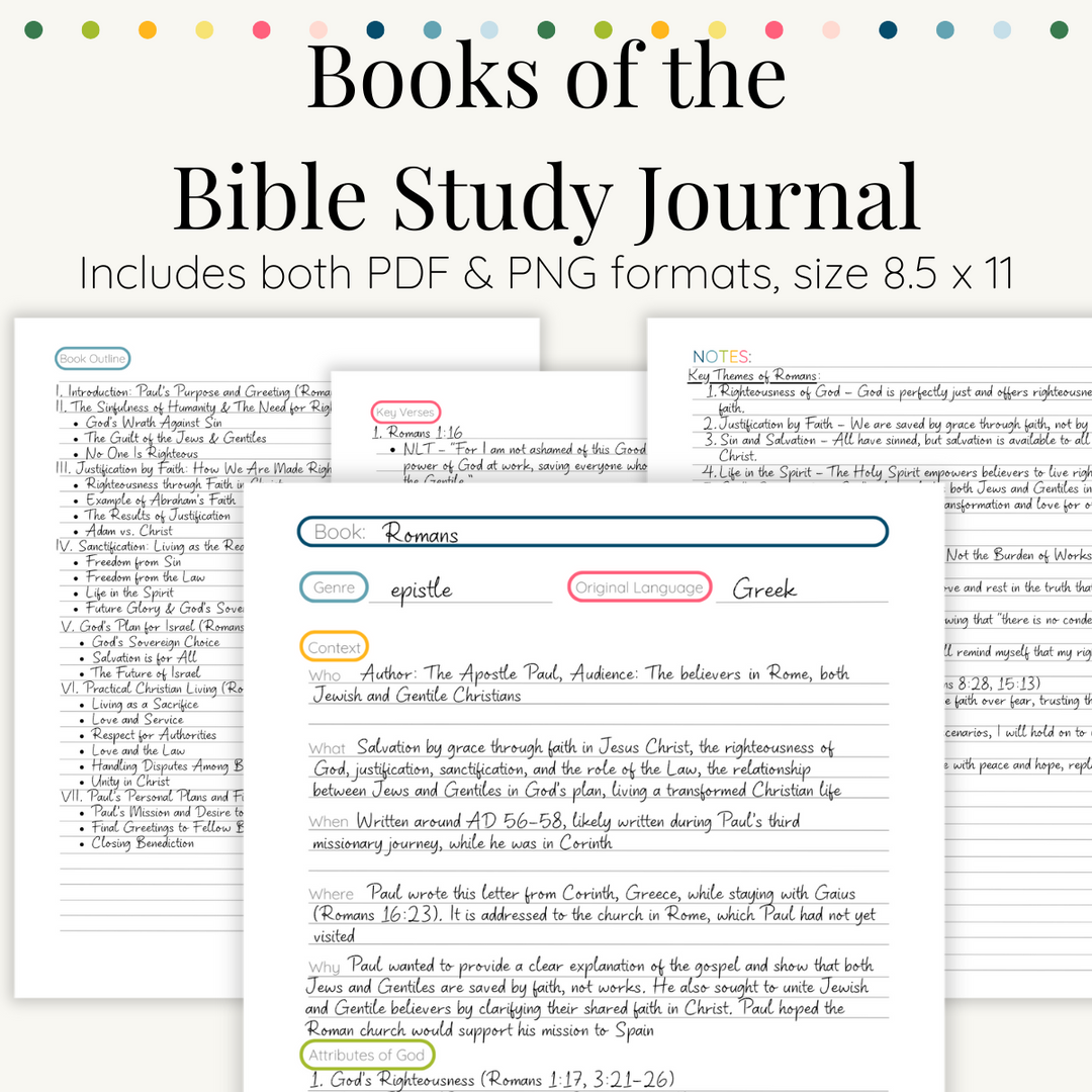 books-of-the-bible-study-journal-digital-bible-study-collective for Free Printable Bible Study On Romans Books of the Bible Study Journal - Digital – Bible Study Collective for Free Printable Bible Study On Romans