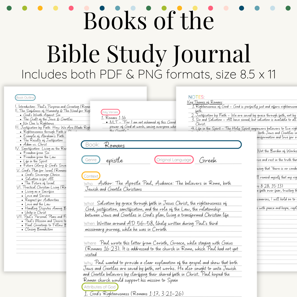 Books of the Bible Study Journal - Digital