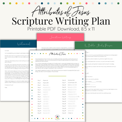 Attributes of Jesus Scripture Writing Plan |  Printable