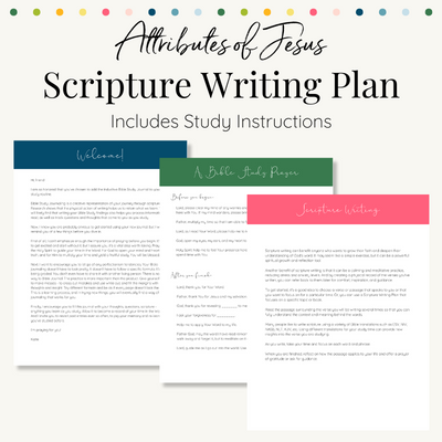 Attributes of Jesus Scripture Writing Plan |  Printable