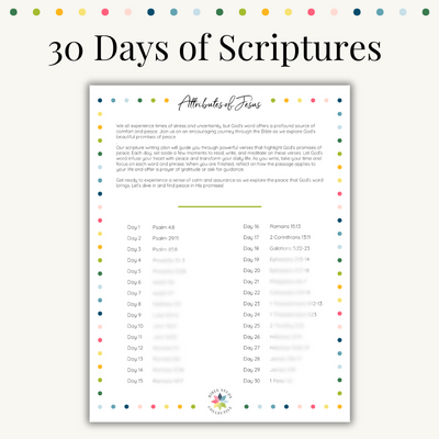 Attributes of Jesus Scripture Writing Plan |  Printable