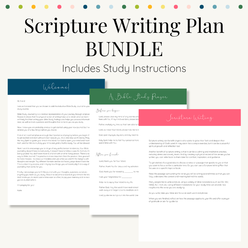 Scripture Study Plan Mockups Scripture Writing Plans BUNDLE | Printable – Bible Study Collective