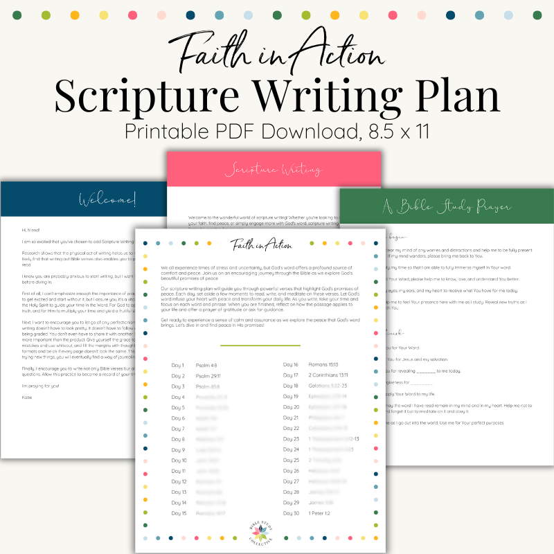 Faith in Action Scripture Writing Plan |  Printable