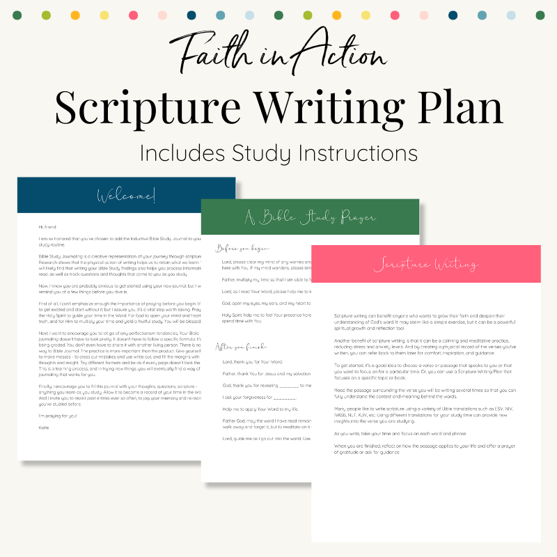 Faith in Action Scripture Writing Plan | Printable – Bible Study Collective