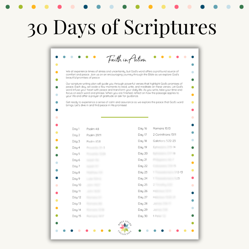 Faith in Action Scripture Writing Plan | Printable – Bible Study Collective