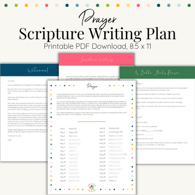 Prayer Scripture Writing Plan |  Printable