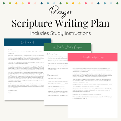 Prayer Scripture Writing Plan |  Printable