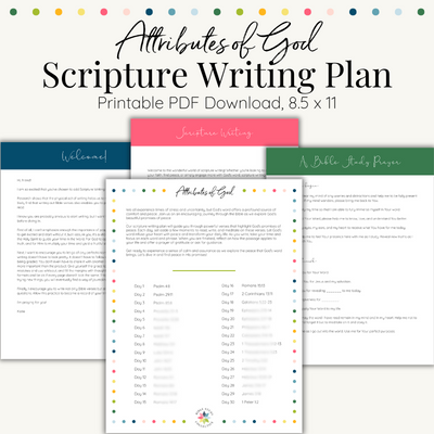 Attributes of God Scripture Writing Plan |  Printable